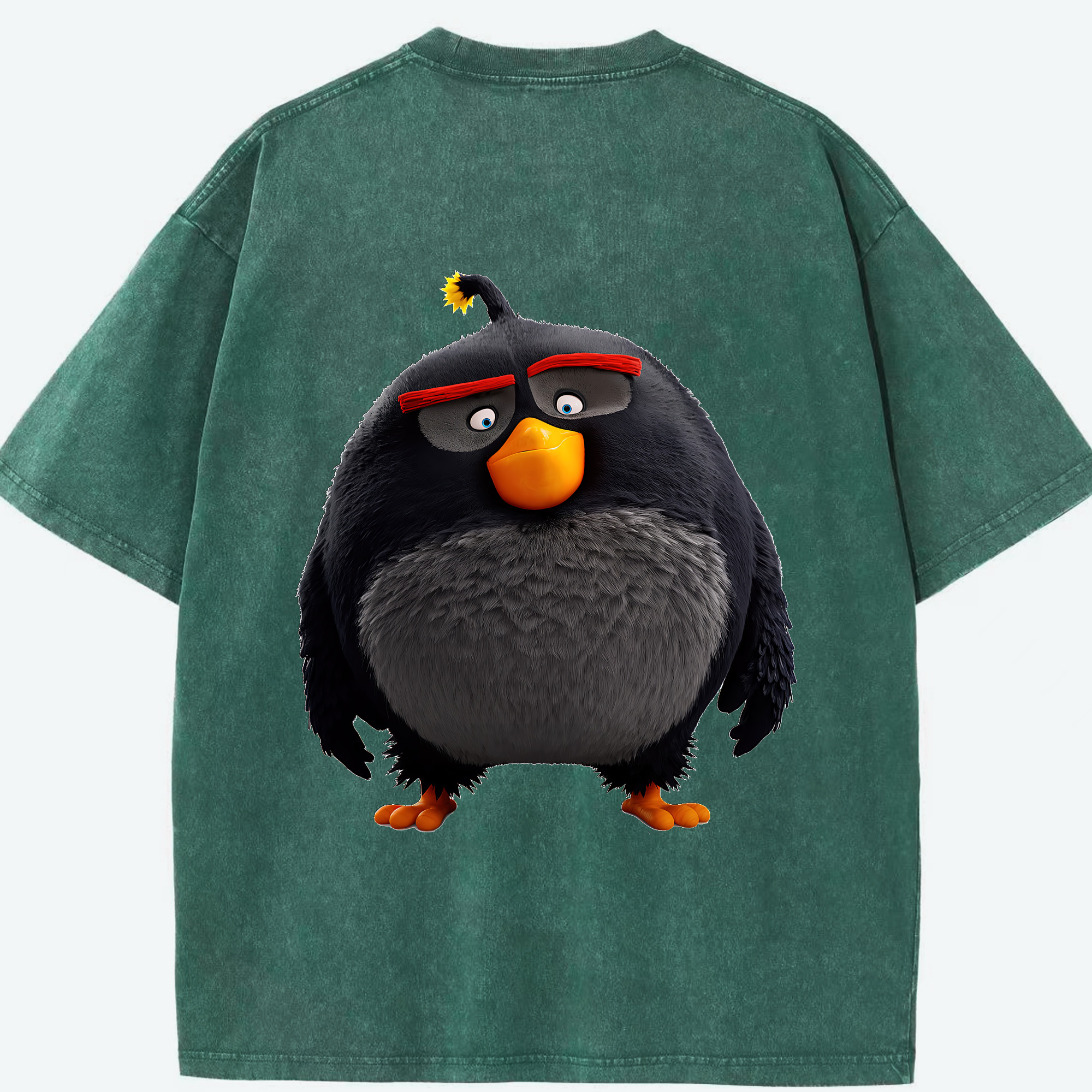 （画像用） Angry Birds アングリーバード 綿100% ヴィンテージ風 半袖Tシャツ（背面プリント）